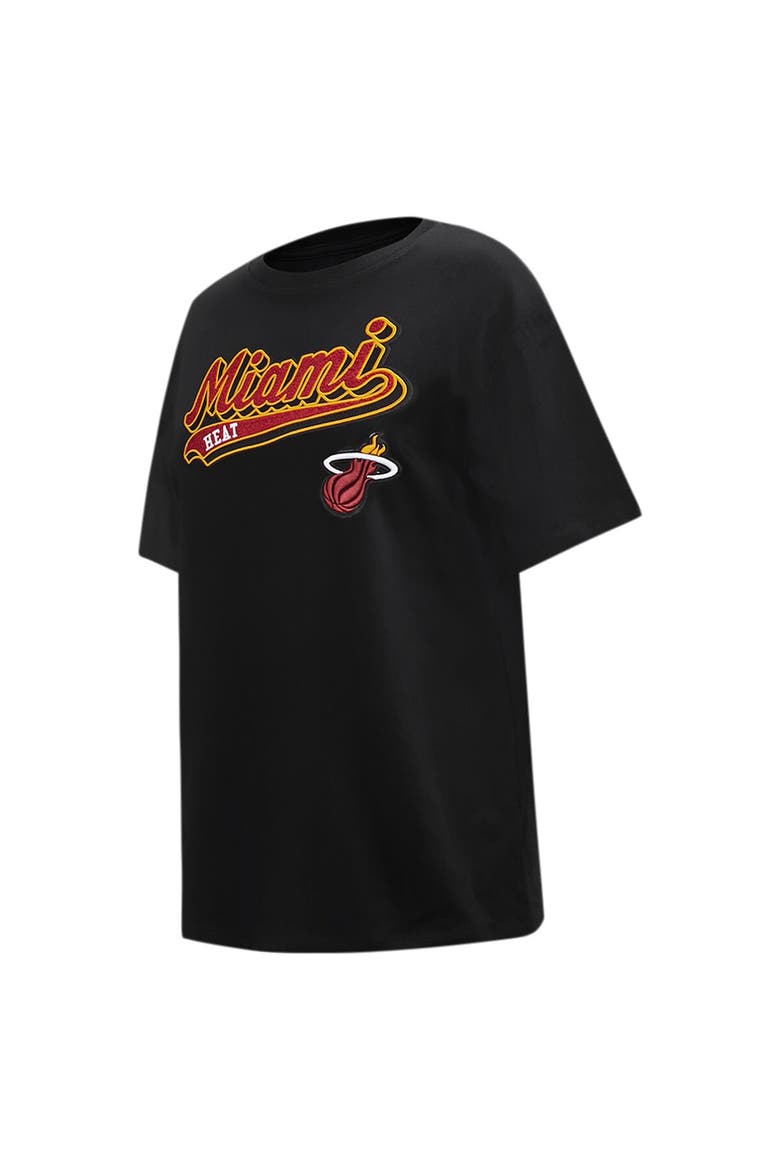 Women's Pro Standard Black Miami Heat Script Boyfriend T-Shirt, Alternate, color, Black