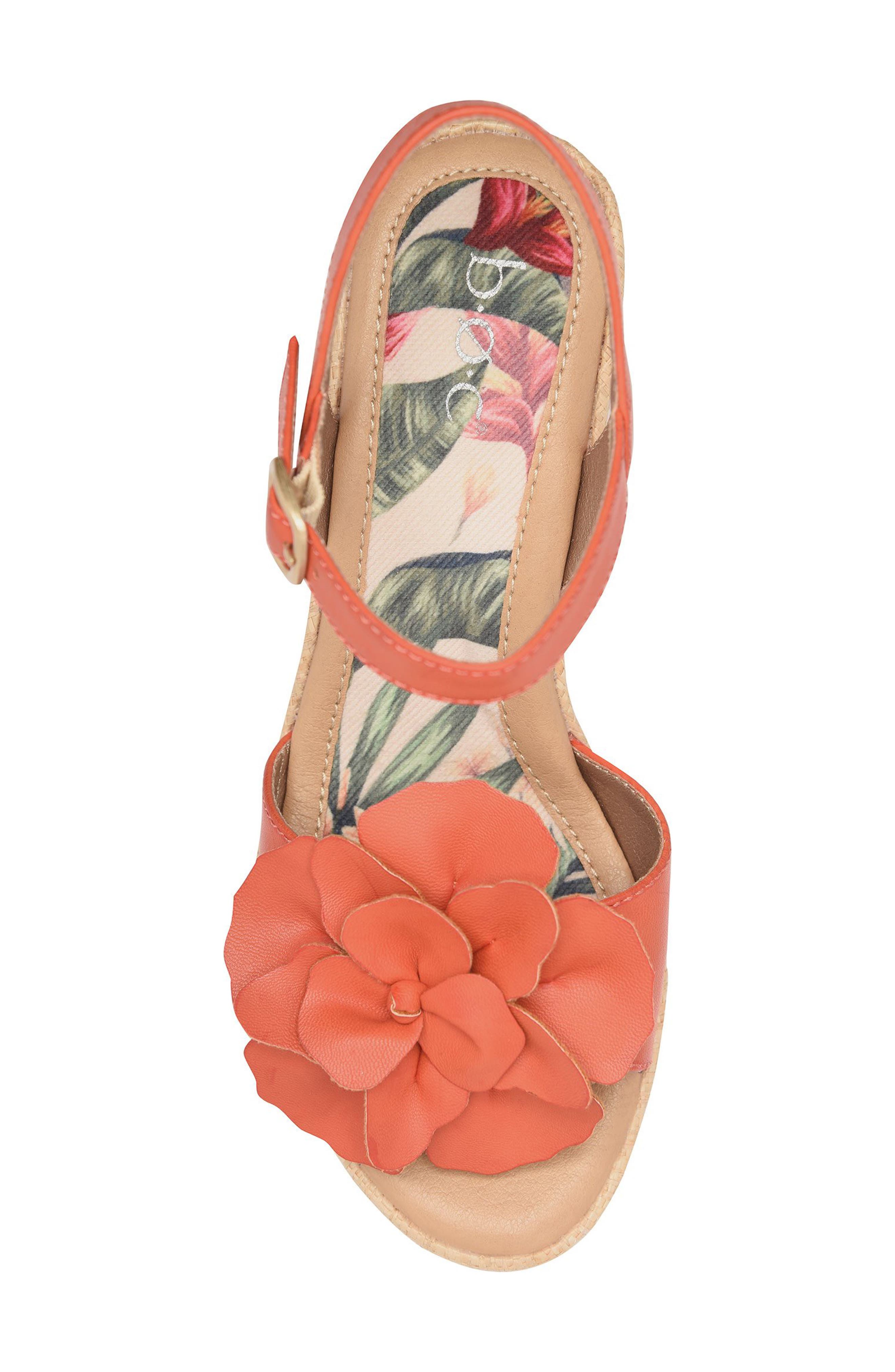 Estella Wedge Sandal, Alternate, color, ORANGE