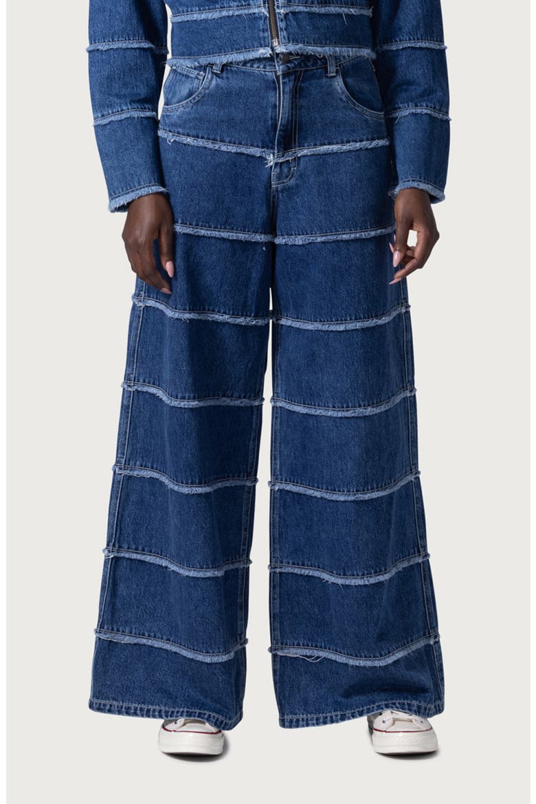 Paneled High Waist Wide Leg Jeans, Main, color, INDIGO