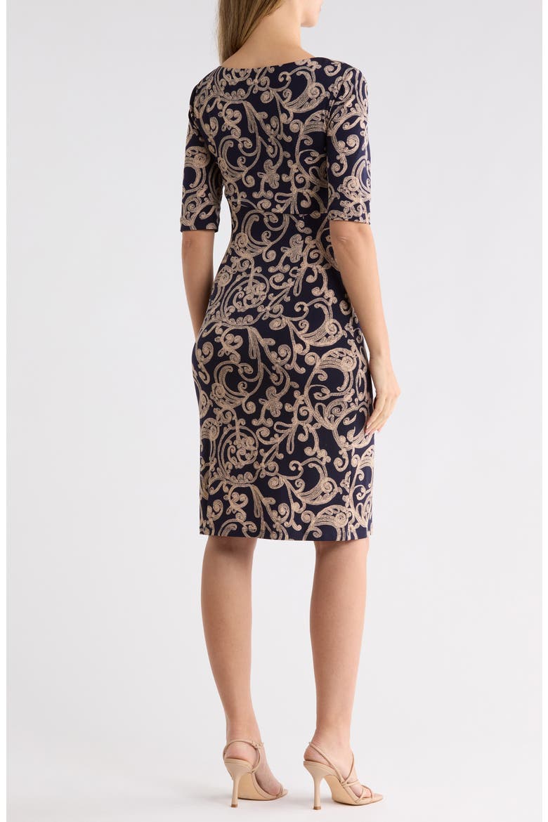 Mock Wrap Knit Dress, Alternate, color, INK