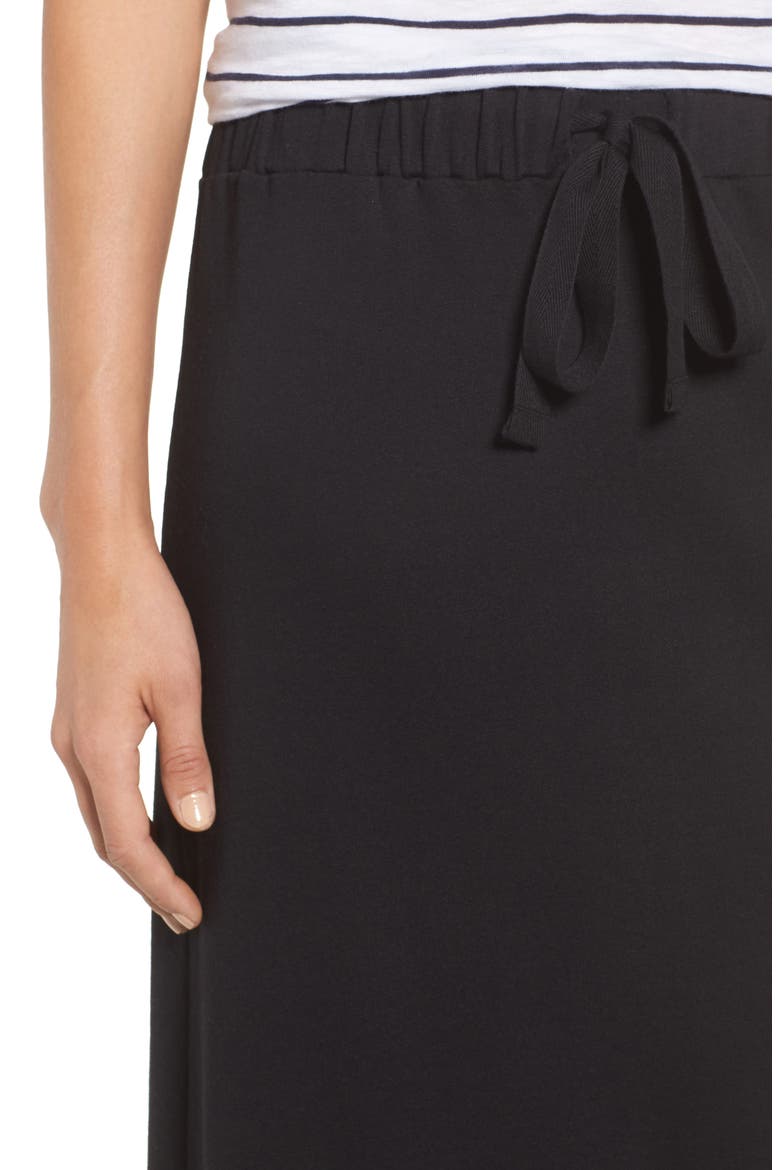 High/Low Cotton Blend Utility Skirt, Alternate, color, BLACK