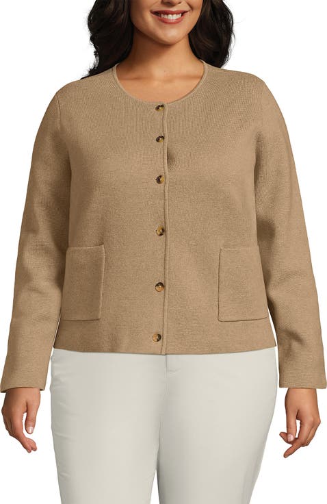 Plus Size Fine Gauge Cotton Milano Blazer Sweater