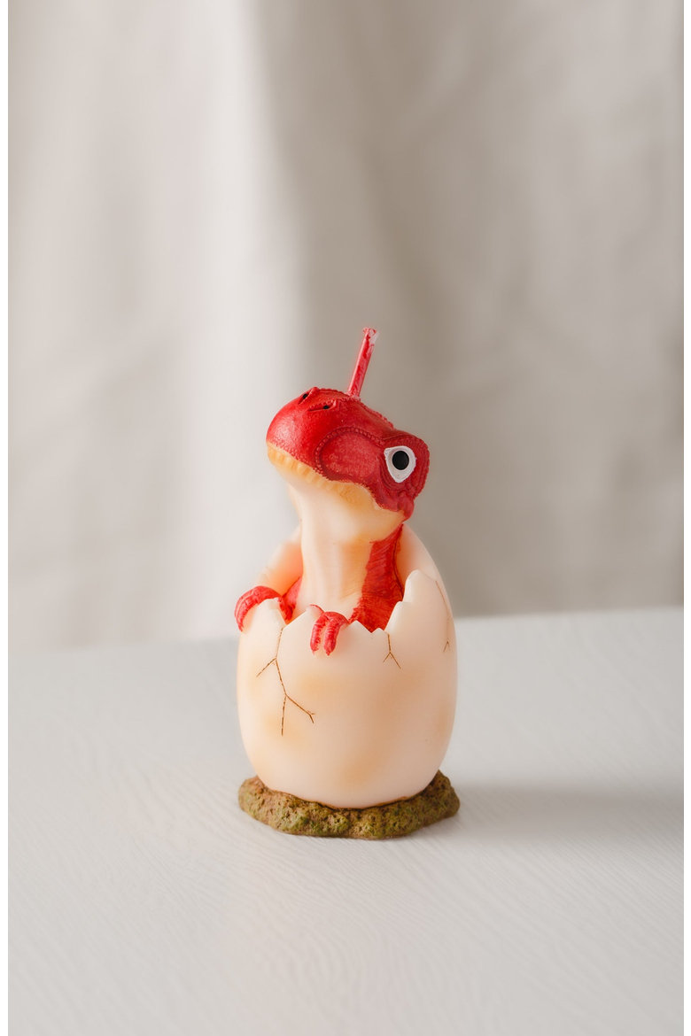 Dinosaur Candle, Alternate, color, Red Dinosaur