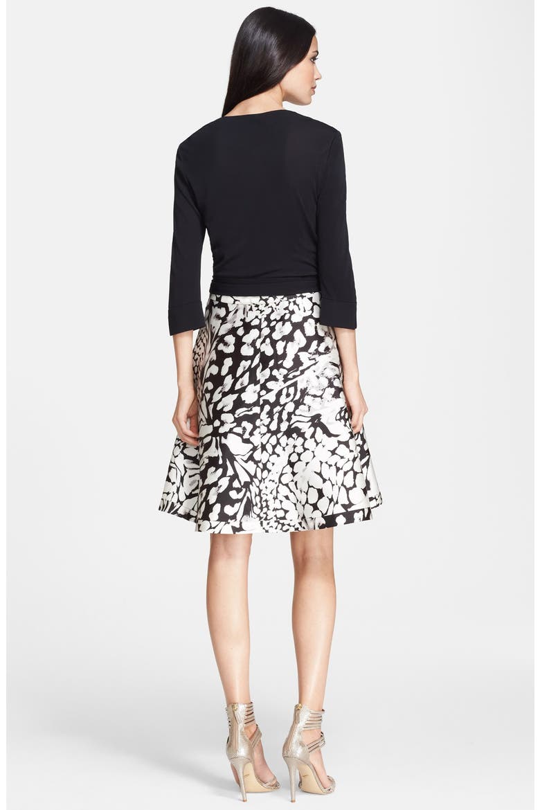 'Amelia' Cotton Blend Wrap Dress, Alternate, color, BLACK LEOPARD