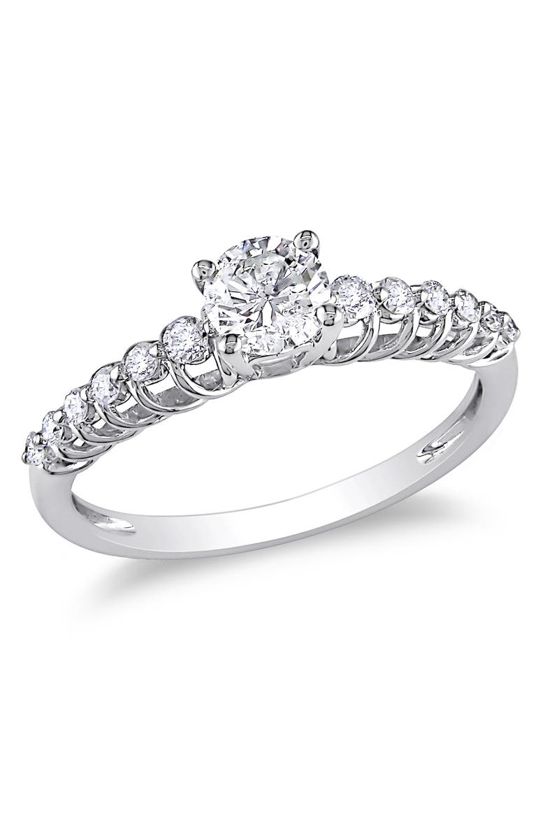 3/4 CTTW Diamond Vintage Engagement Ring 14k, Main, color, 14k White Gold