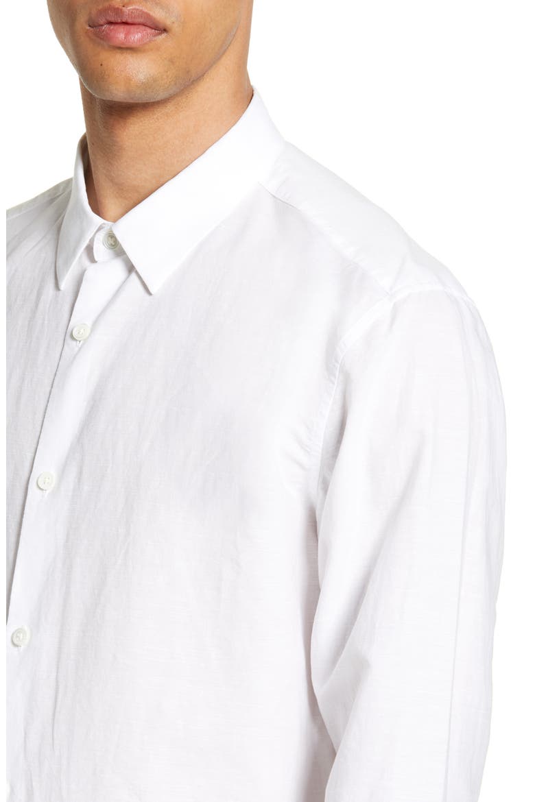 Irving Slim Fit Linen Blend Shirt, Alternate, color, WHITE