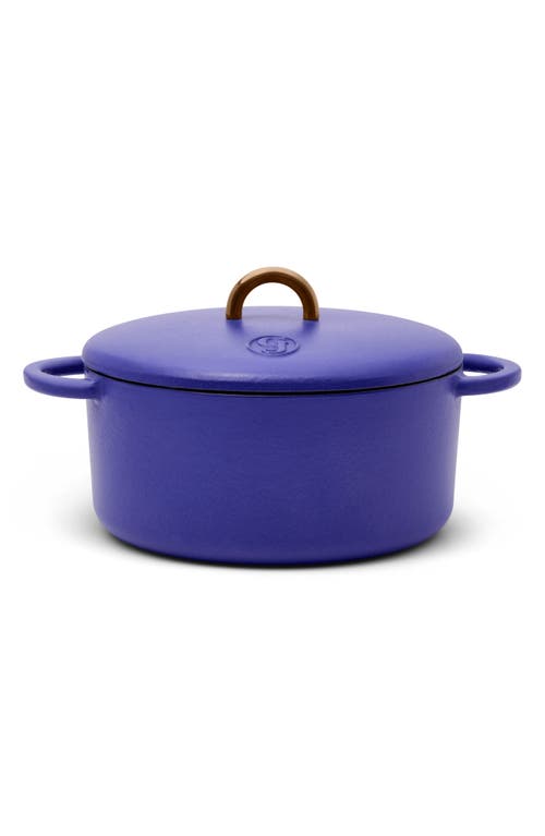 Great Jones Dutch Baby 3.5-Quart Enamel Cast Iron Dutch Oven with Lid in Blueberry 