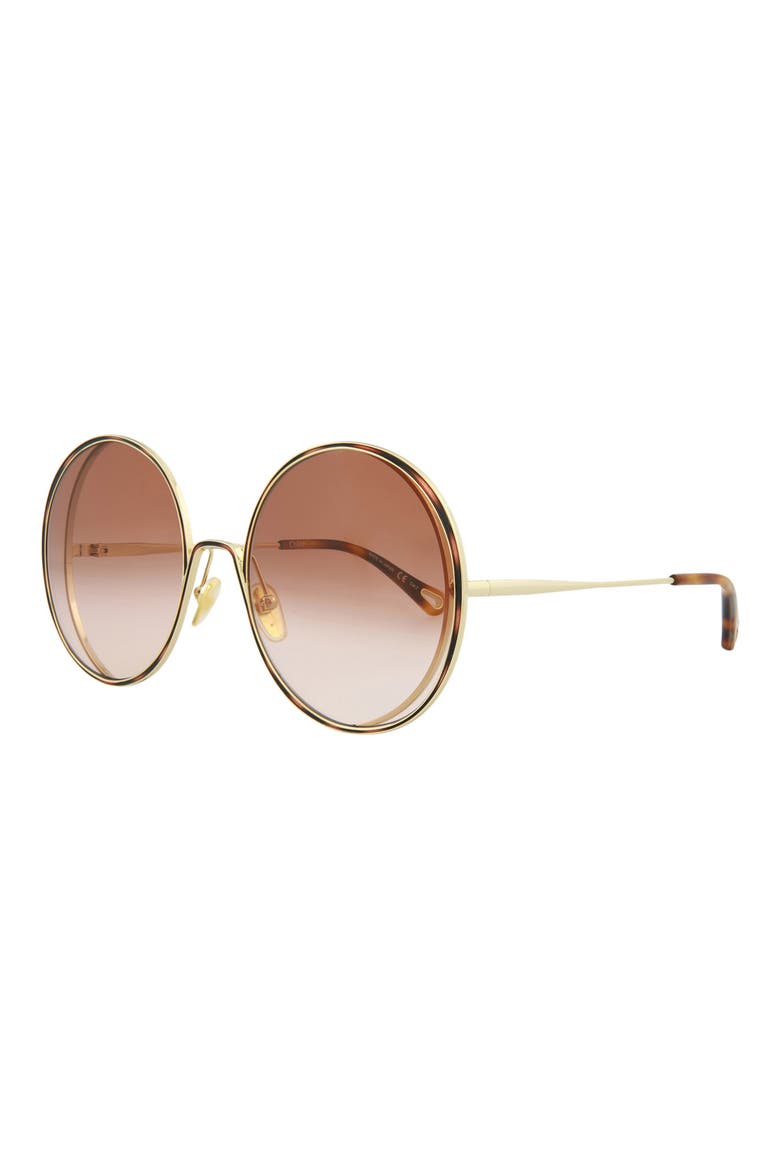 Novelty 61mm Round Sunglasses, Alternate, color, GOLD ORANGE