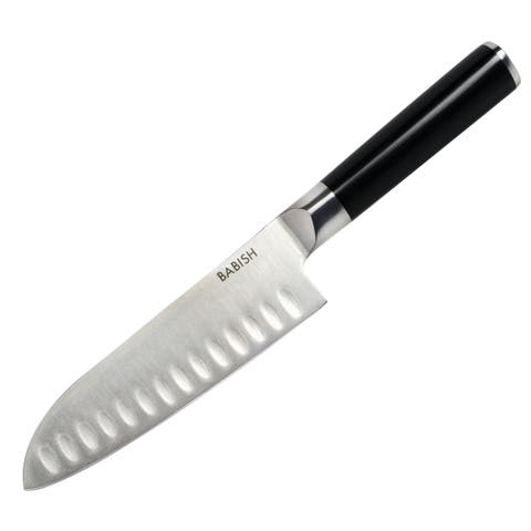 6.5 Inch Stainless Steel Full Tang Santoku Knife Black