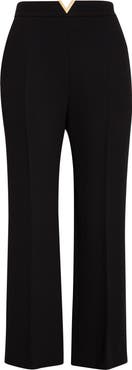 Valentino Wool Crepe Crop Flare Pants