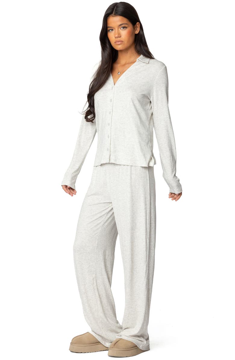 EDIKTED Justina Lounge Pants, Alternate, color, Gray-Melange