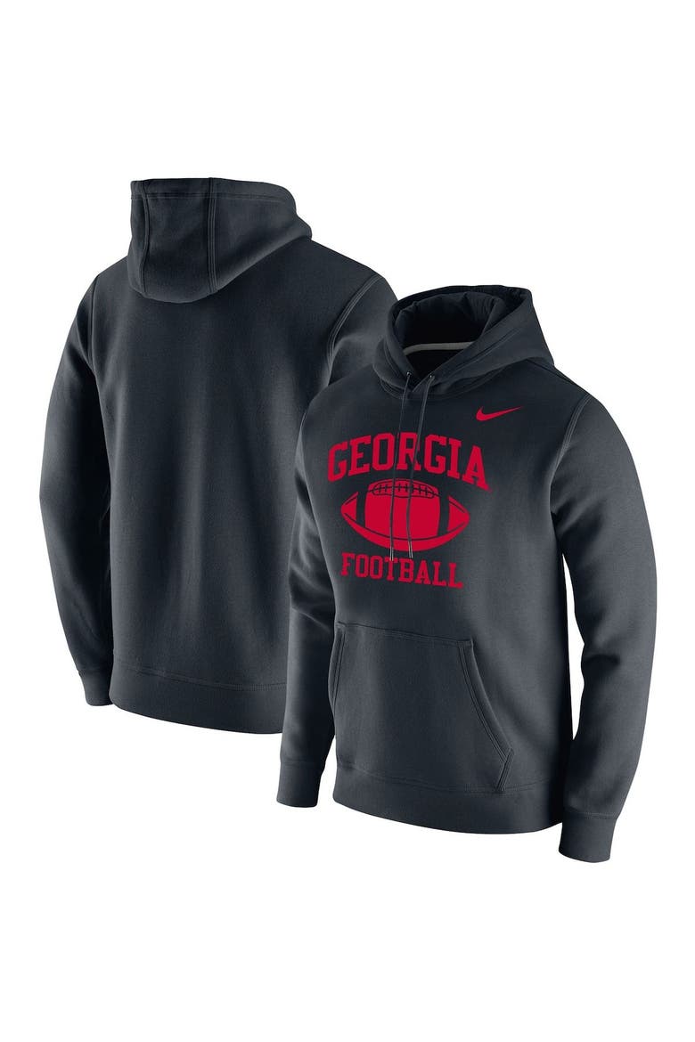 Men's Nike Black Georgia Bulldogs Retro Football Club Fleece Pullover Hoodie, Main, color, Black