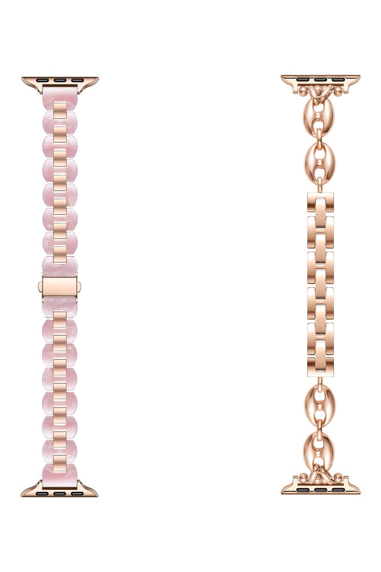 Poppy Aria Assorted 2-Pack Apple Watch® Watchbands, Main, color, ROSE GOLD