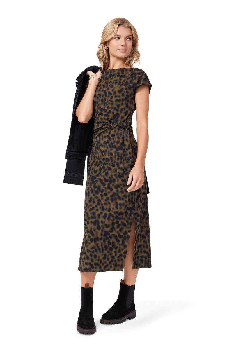 Scotch & Soda Cap Sleeve Midi Dress, Alternate, color, Military Olive Anima