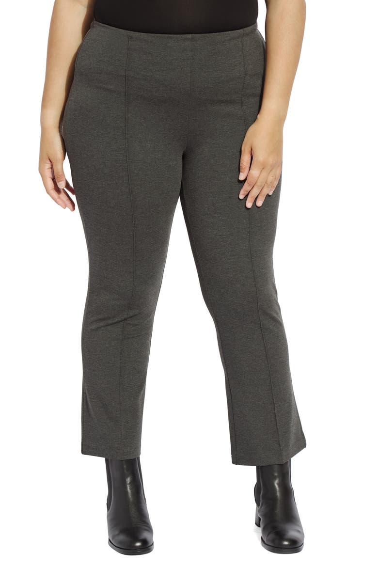 'Lyssentials Elysse Stretch Ponte Ankle Pants, Main, color, CHARCOAL