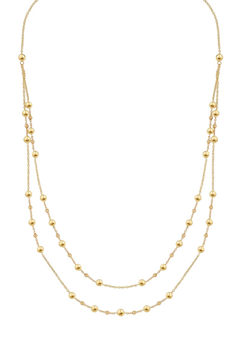 Bony Levy 14K Gold Layered Ball Bead Chain Necklace, Main, color, 14K Yellow Gold