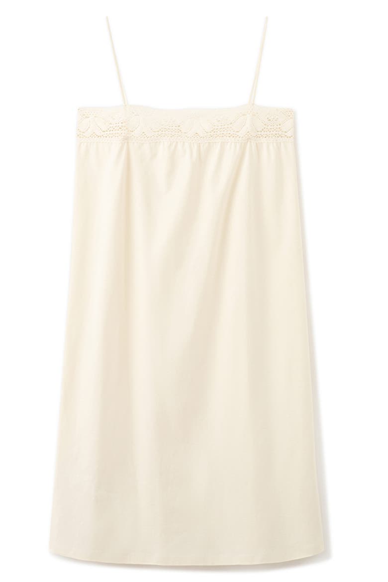 Lace Trim Cotton Nightgown, Main, color, PASTEL YELLOW