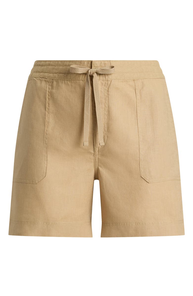 Lauren Ralph Lauren Linen Drawstring Shorts, Alternate, color, Birch Beige