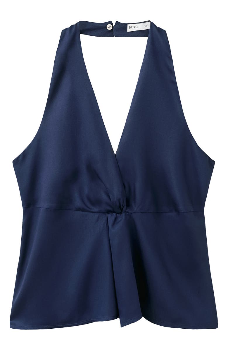 MANGO TEEN Open Back Halter Top, Alternate, color, Dark Navy