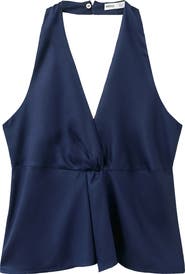 MANGO TEEN Open Back Halter Top
