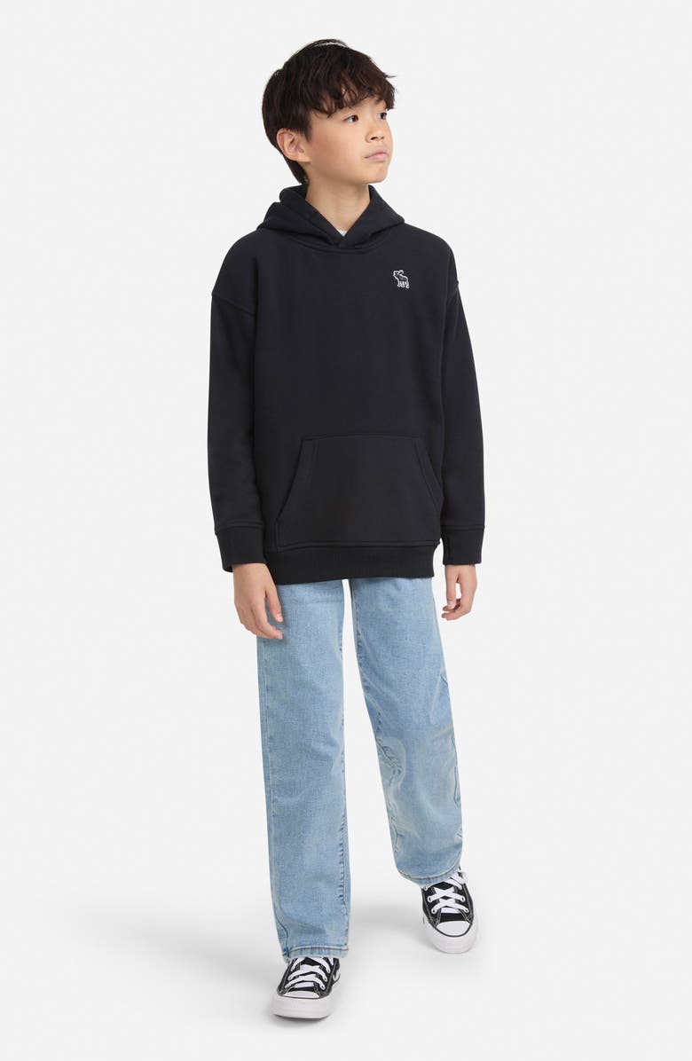 abercrombie kids Kids' Essentials Fleece Hoodie, Alternate, color, Anthracite