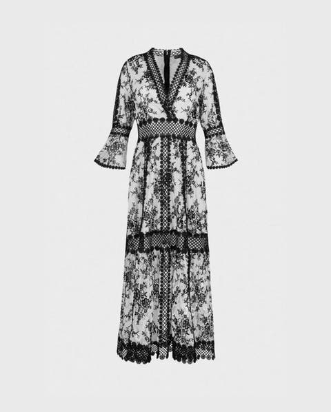 Amodio Long Floral Lace Dress