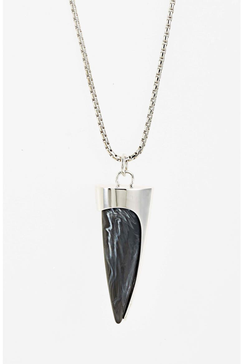'Thorns & Horns' Pendant Necklace, Alternate, color, GREY HORN/ SILVER