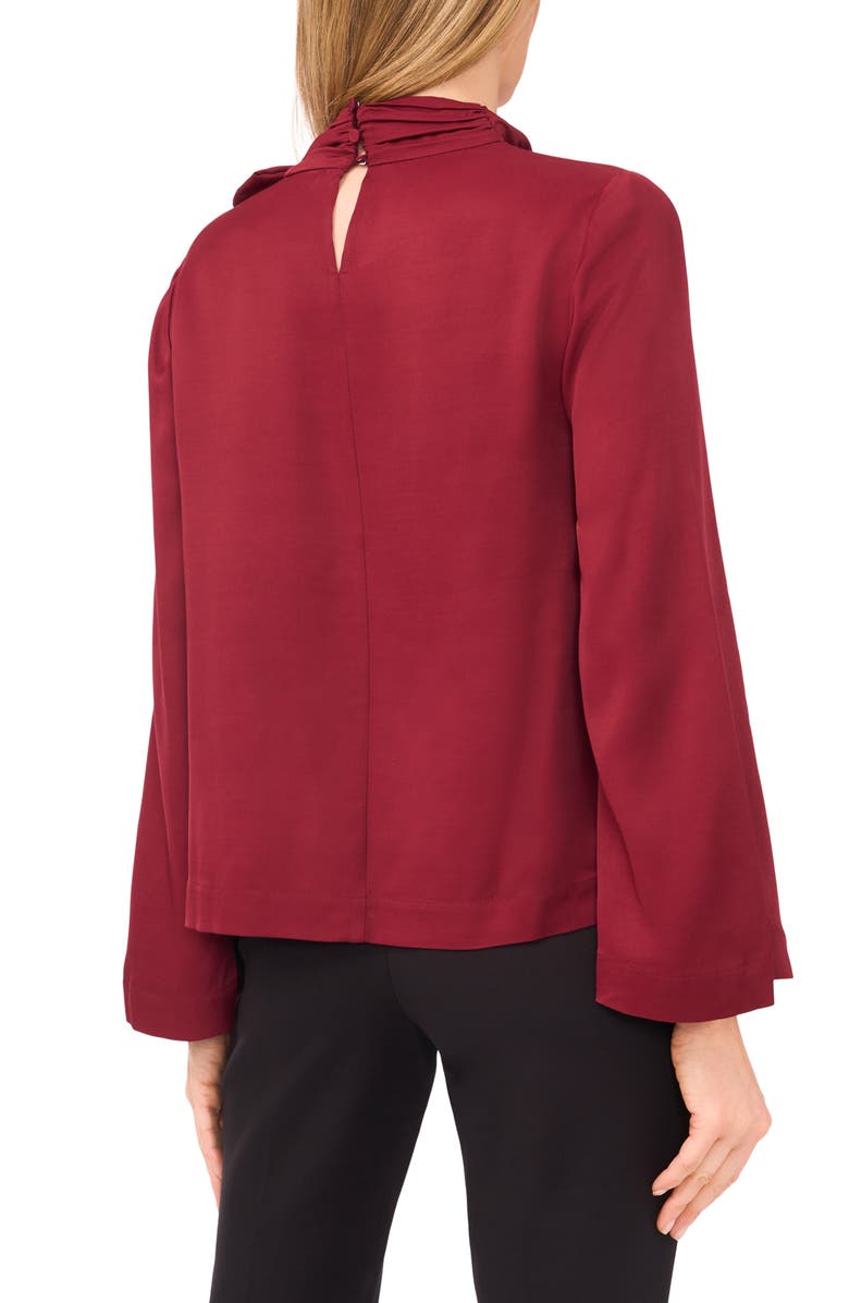 Ted Baker Tie Neck Twill Top, Alternate, color, Tawny Port