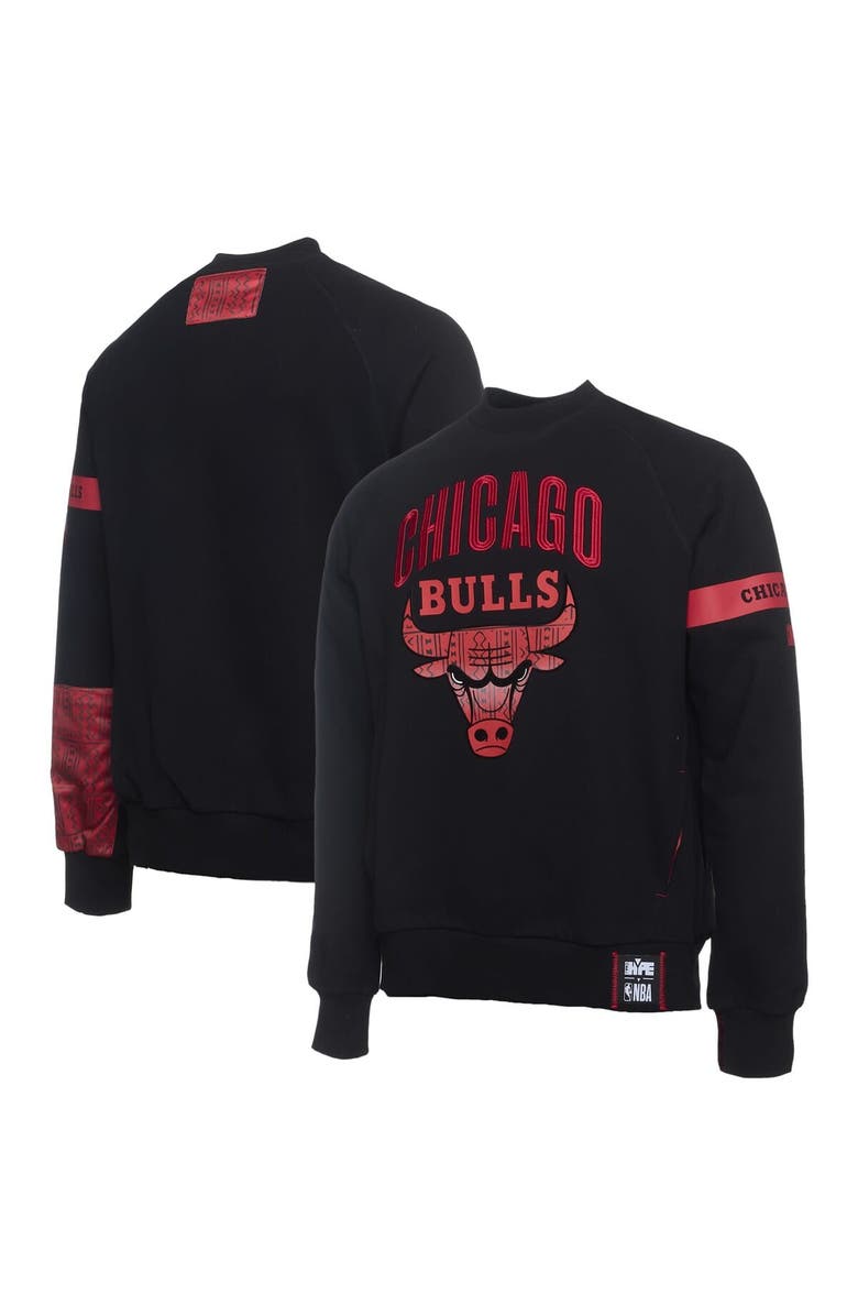 Two Hype Men's NBA x Two Hype  Black Chicago Bulls Culture & Hoops Collection Premium Pullover Sweatshirt, Alternate, color, Black
