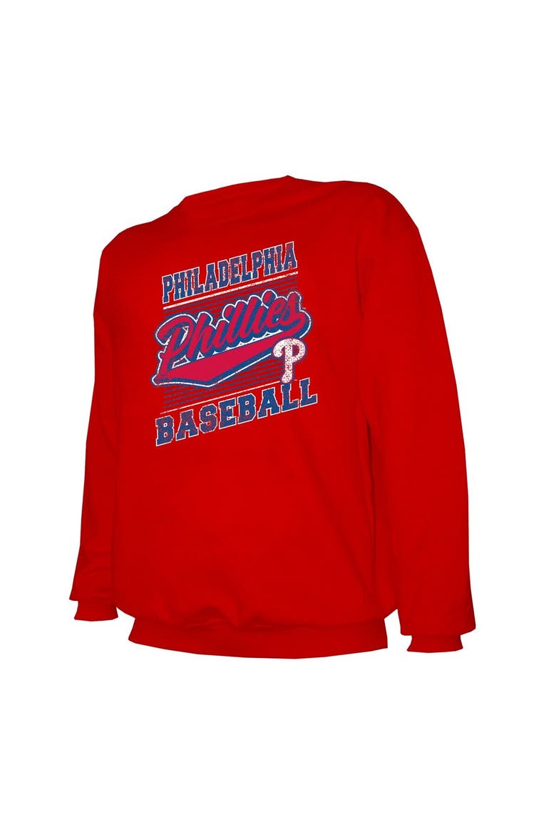 Men's Stitches Red Philadelphia Phillies Lightweight Crew Sweatshirt, Alternate, color, Red