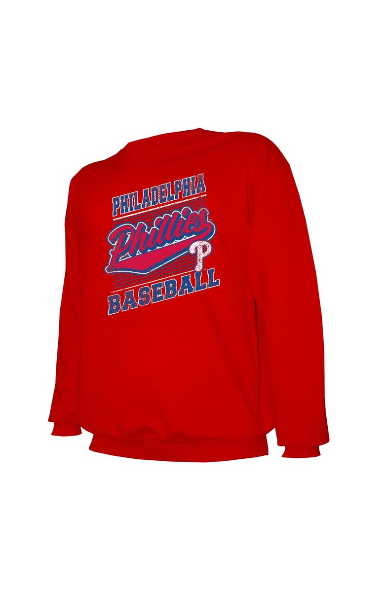 STITCHES Men's Stitches Red Philadelphia Phillies Lightweight Crew Sweatshirt, Alternate, color, Red