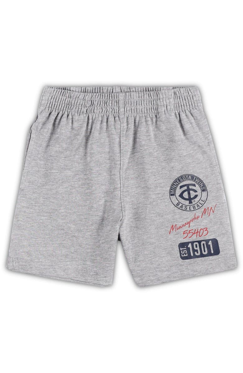 Outerstuff Toddler Red/Heather Gray Minnesota Twins Two-Piece Groundout Baller Raglan T-Shirt & Shorts Set, Alternate, color, 