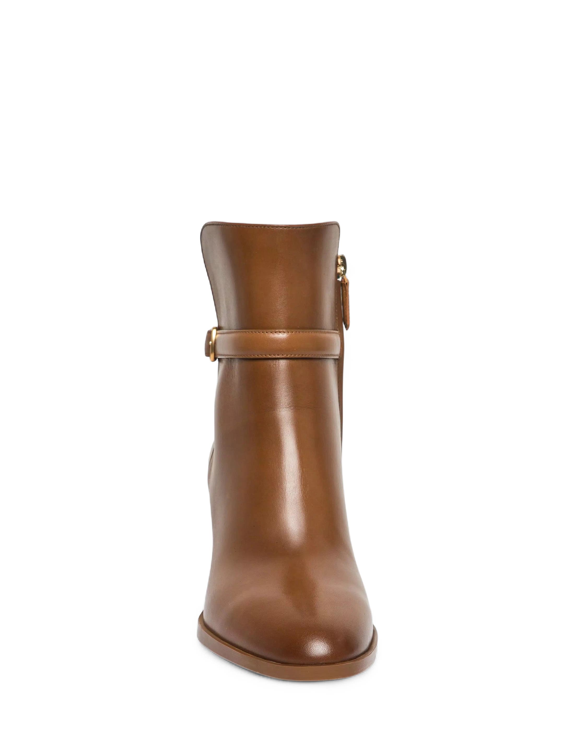 Santoni Women's Leather Mid-Heel Ankle Boot, Alternate, color, Brown