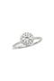 Sterling Silver Round Moissanite Halo Ring