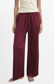 MANGO Satin Pajama Pants