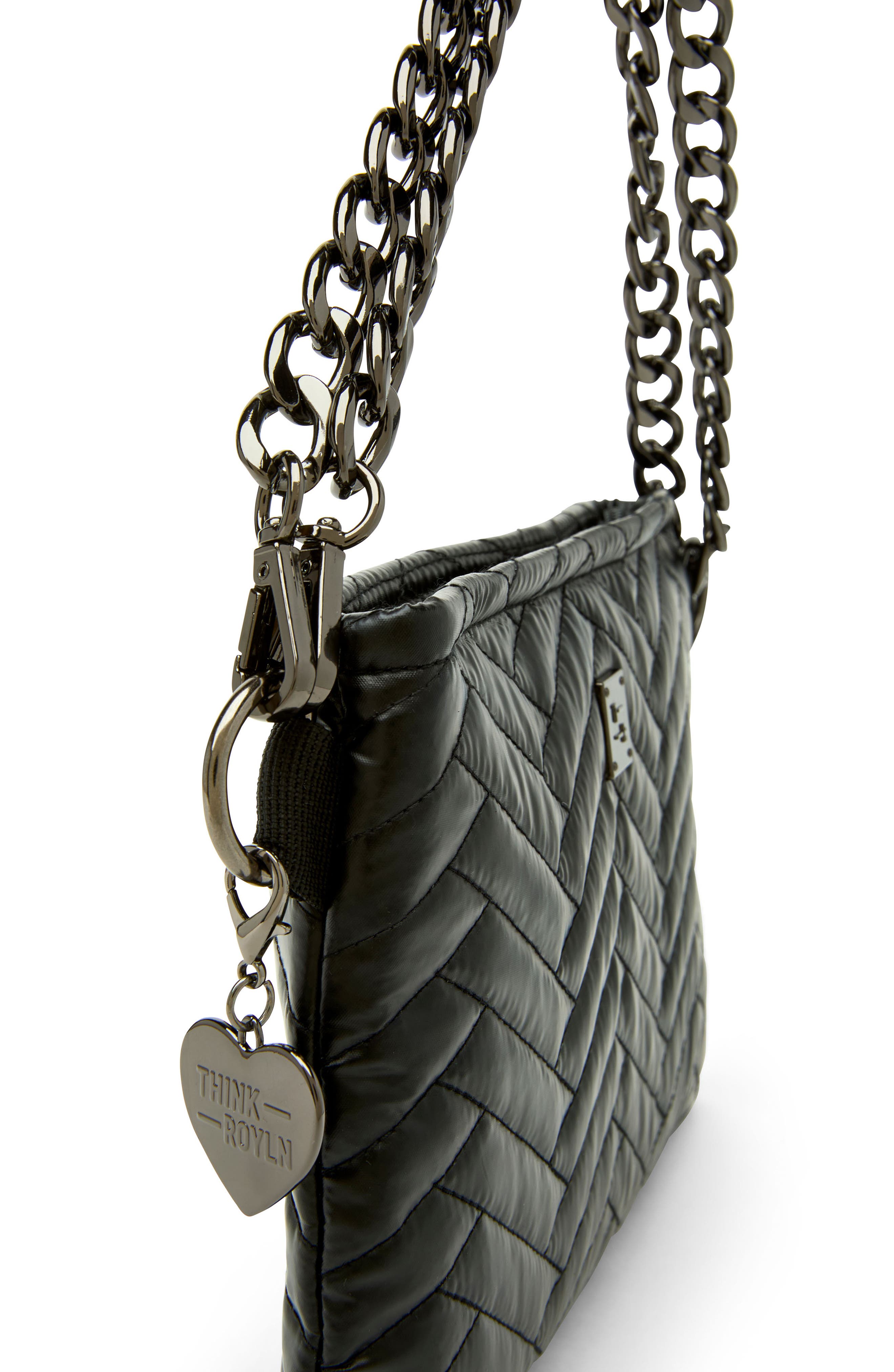 THINK ROYLN Almost Famous Quilted Crossbody Bag, Alternate, color, Pearl Black