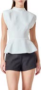 Endless Rose Mock Neck Sleeveless Peplum Top