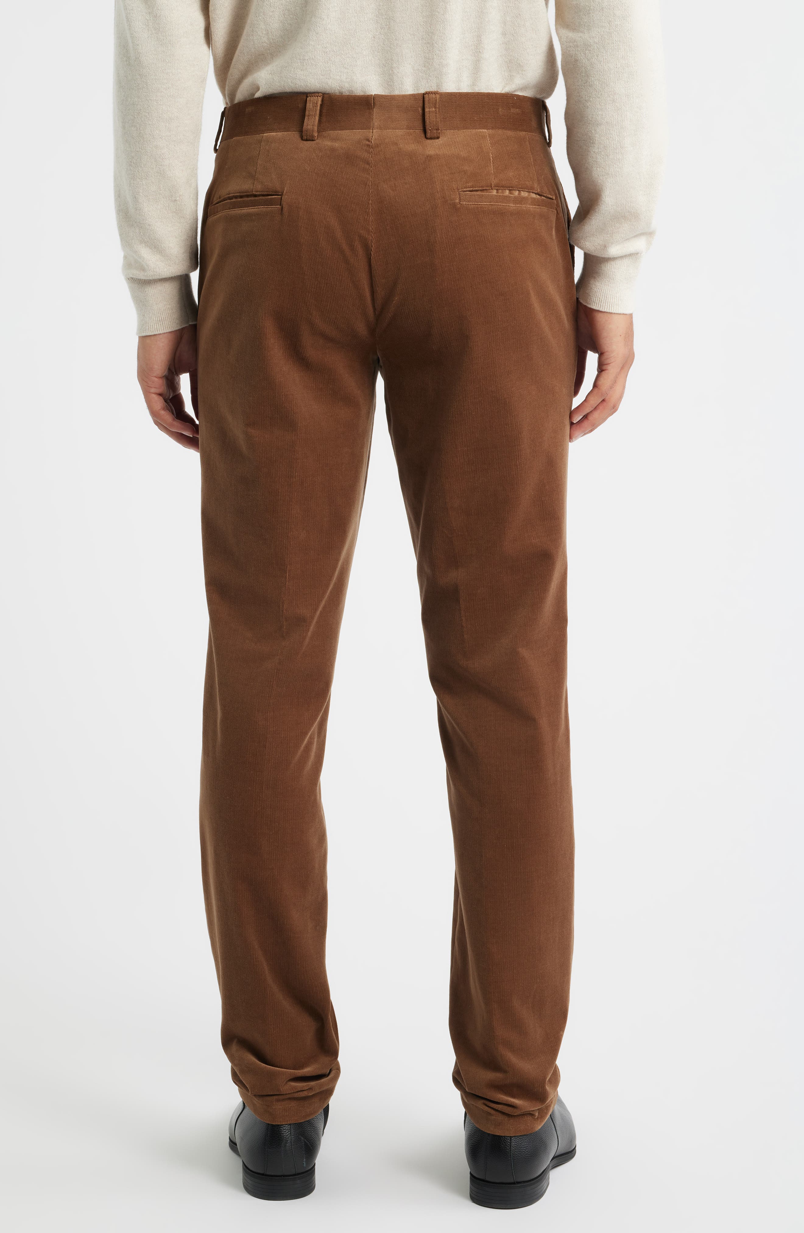 Palmer Brown Flat Front Cotton Stretch Corduroy Pants - image 2