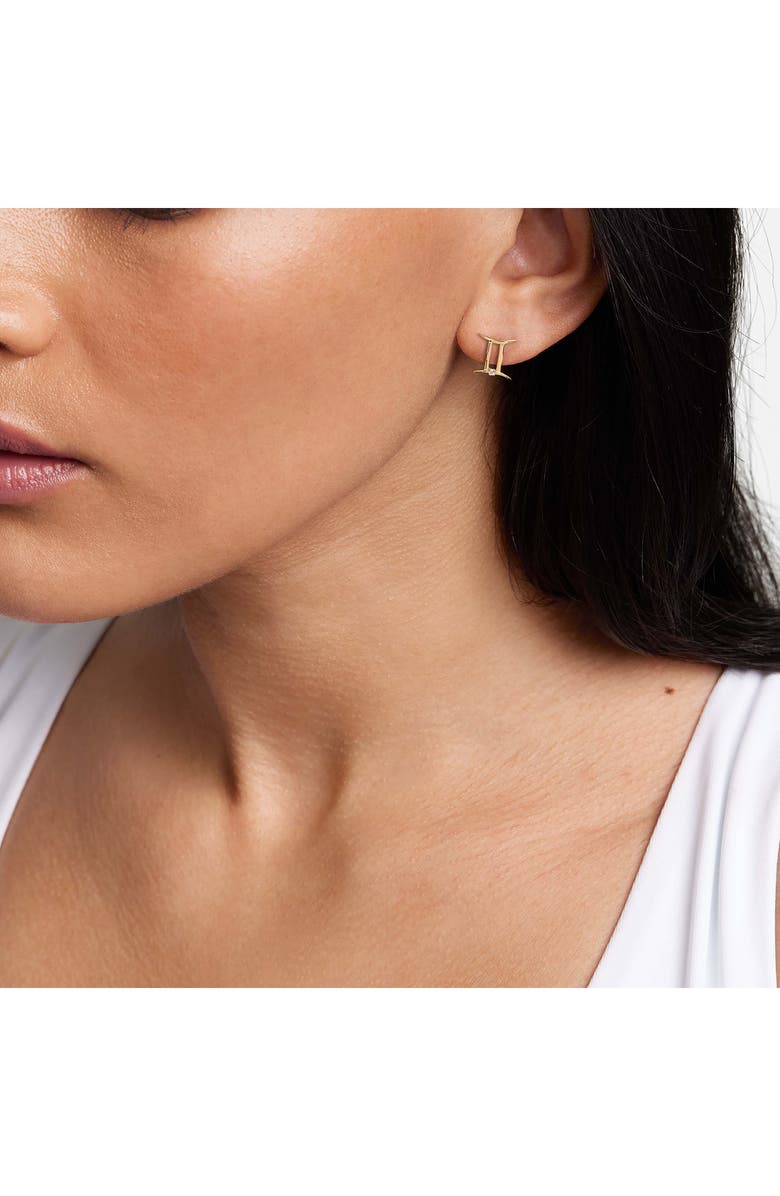 LANA 14K Gold Half Pair Solo Zodiac Stud Earring, Alternate, color, Yellow/ Gemini