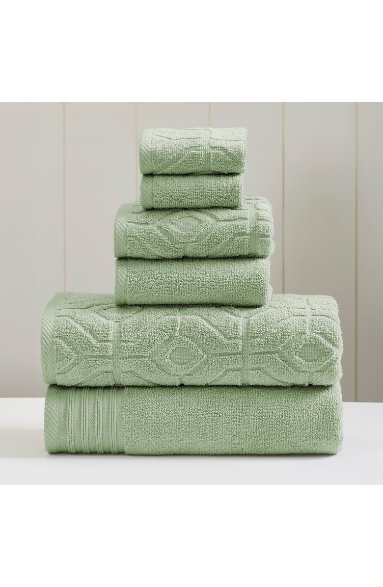 Modern Threads Soft Rib Quick Dry 6-Piece Towel Set, Main, color, Seafoam Green