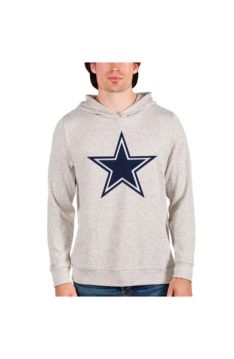 ANTIGUA Men's Antigua Oatmeal Dallas Cowboys Absolute Logo Pullover Hoodie, Main, color, Oatmeal