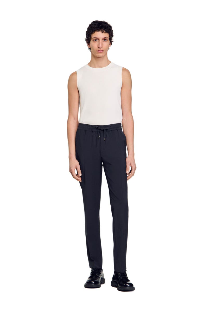 SANDRO Elasticated straight-leg trousers, Alternate, color, Fonte