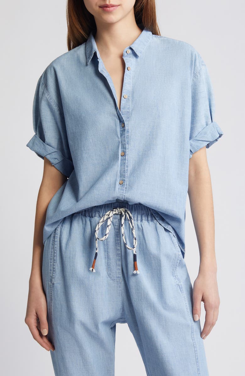 XÍRENA Channing Chambray Button-Up Shirt, Main, color, 