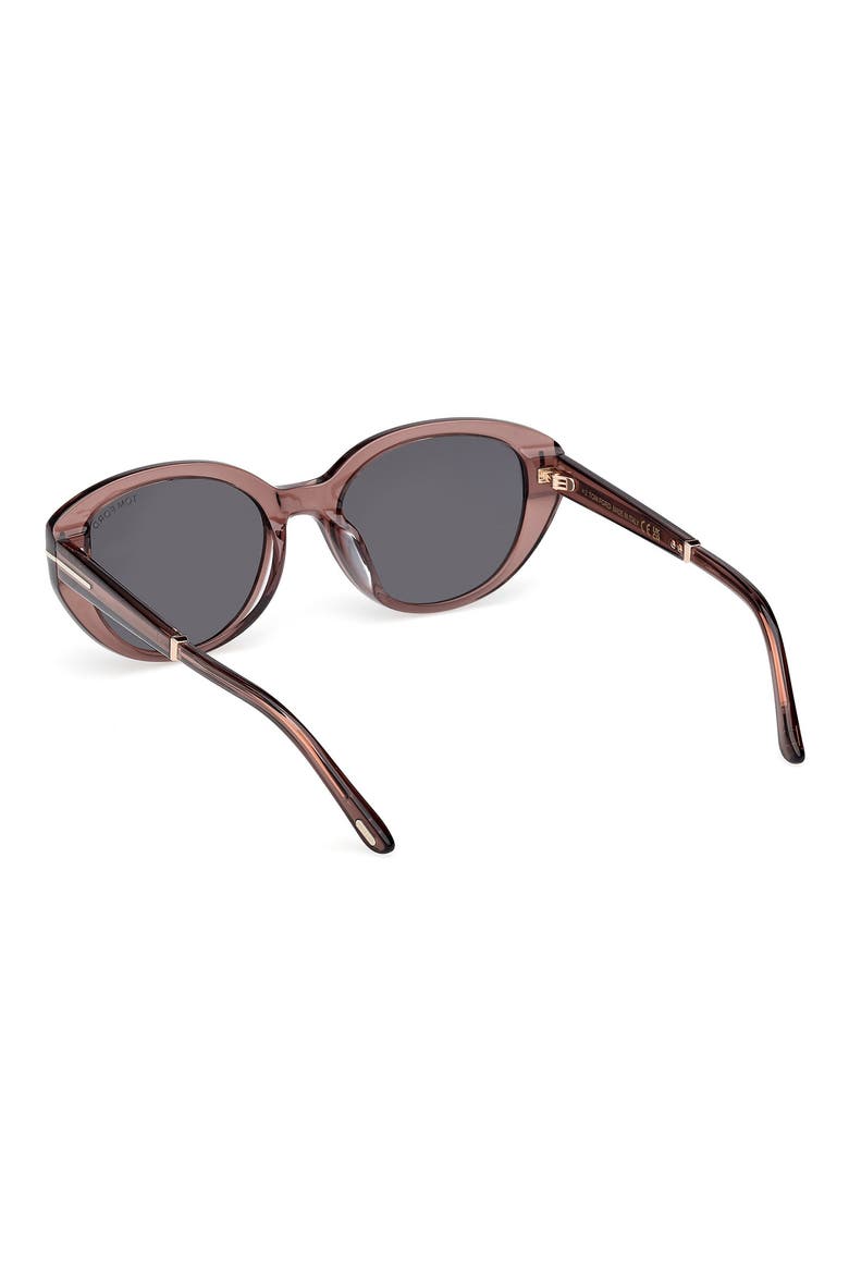 54mm Butterfly Sunglasses, Alternate, color, SHINY LIGHT BROWN / SMOKE