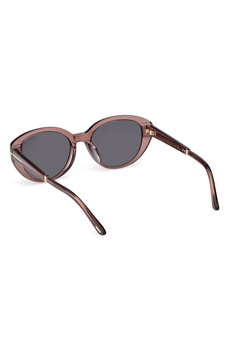 TOM FORD 54mm Butterfly Sunglasses, Alternate, color, Shiny Light Brown / Smoke