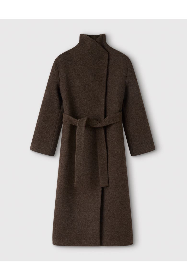 Morgan Wool Funnel Neck Wrap Coat, Alternate, color, Taupe
