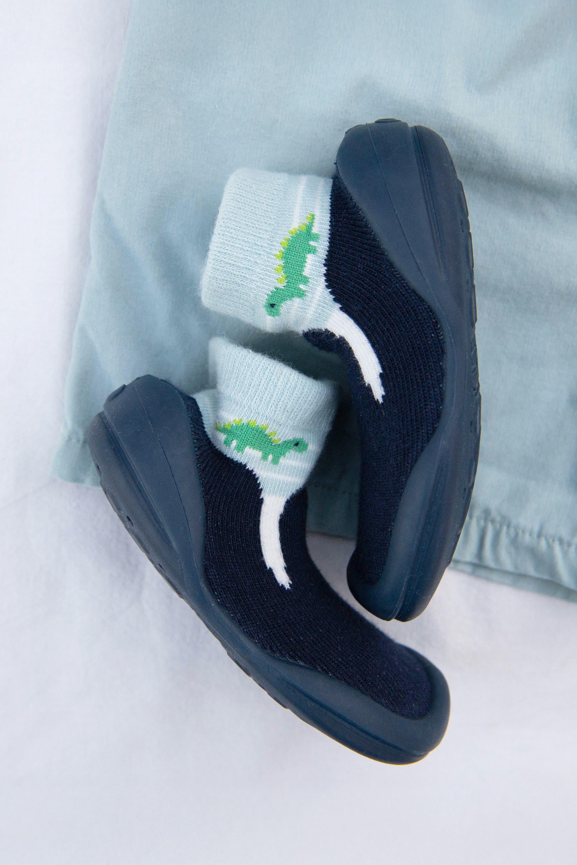 Komuello Baby Boy First Walk Sock Shoes Navy Dash, Alternate, color, Navy Dash