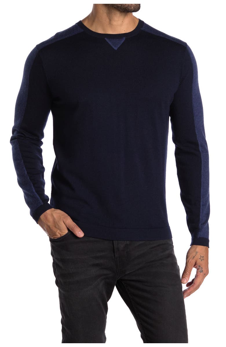 RAFFI Long Sleeve Colorblock Crew Neck Sweater, Main, color, 