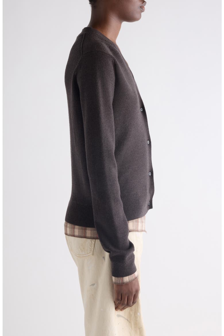 Prelayered Wool Cardigan, Alternate, color, DARK BROWN