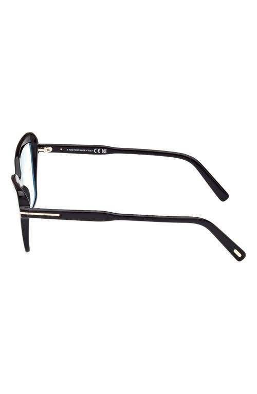 Tom Ford 55mm Cat Eye Blue Light Blocking Optical Glasses In Black
